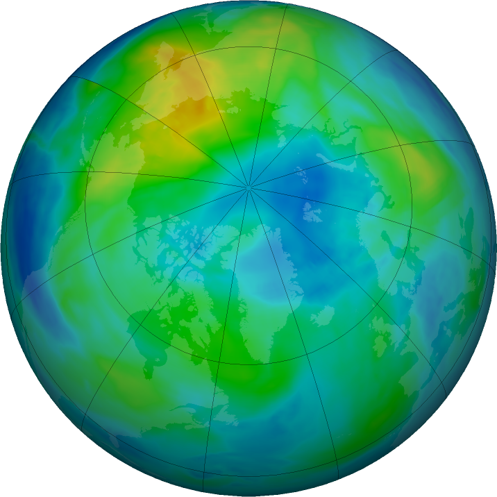 Arctic ozone map for 21 October 2020